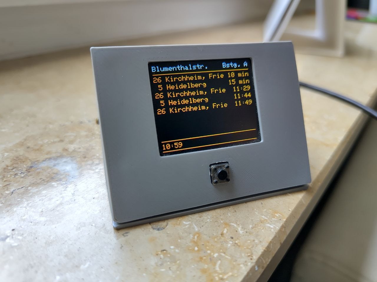 Photo of the departure monitor